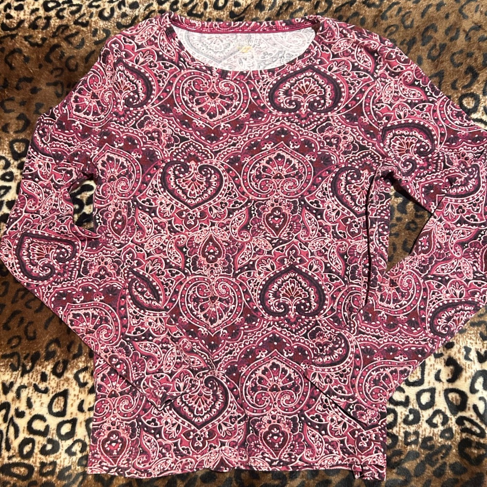 Paisley Long Sleeve Top - Pink